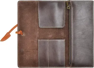 ZLYC Handmade Leather Pencil Case Soft Roll Bag Stationery Gift for Student