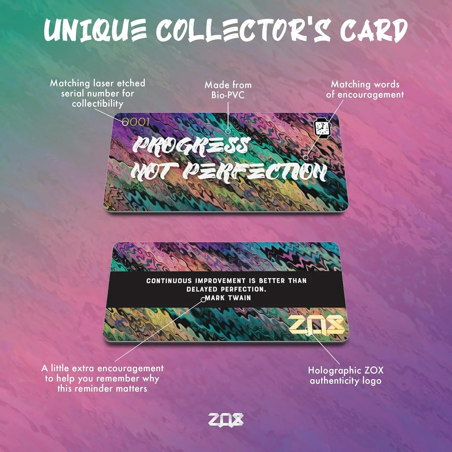 ZOX Apple Watch Band – Elastic Band with Motivational Affirmations and Beautiful Artwork – Gifts for Men, Women & Kids